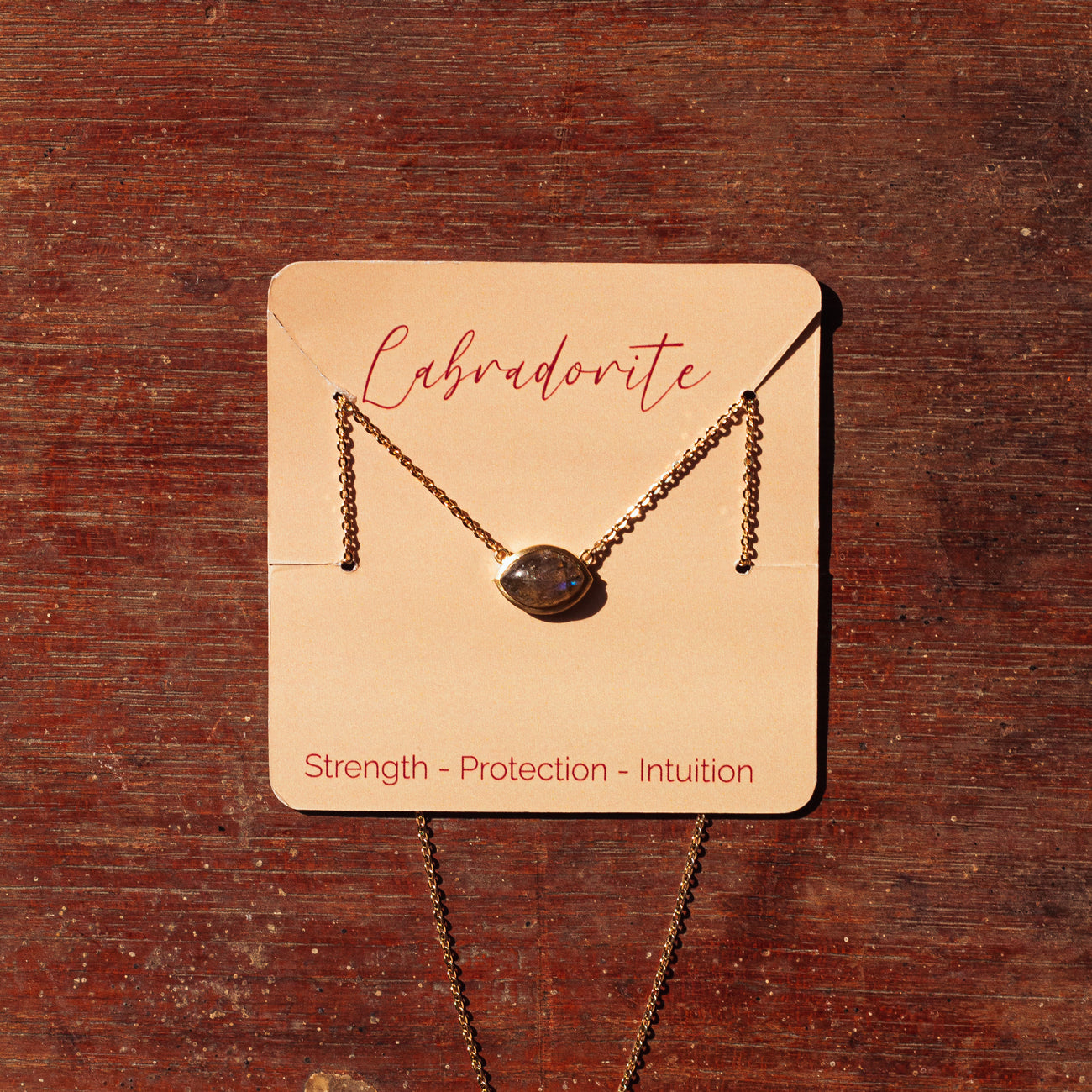 LABRADORITE BRASS PENDANT