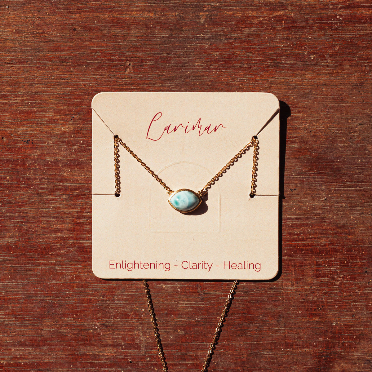LARIMAR BRASS PENDANT