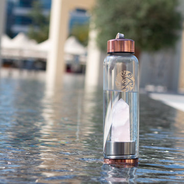 Water Bottle with Rose Quartz